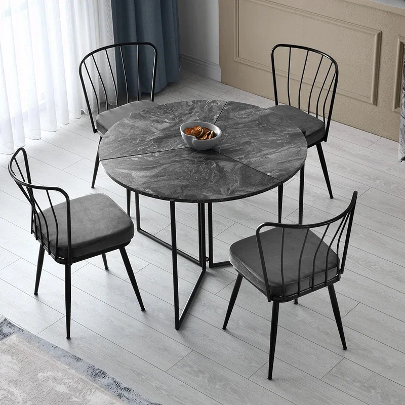 Masa de dining Yaprak, antracit, picioare metalice, 100x72 cm [0]