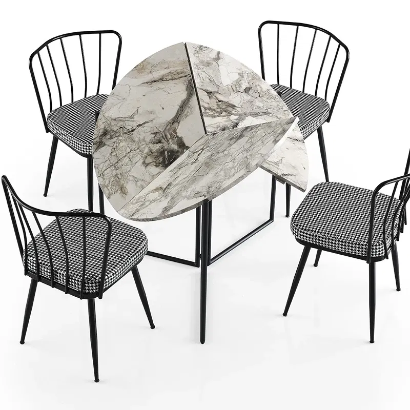 Masa de dining Yaprak, pin atlantic, picioare metalice, 100x72 cm [2]