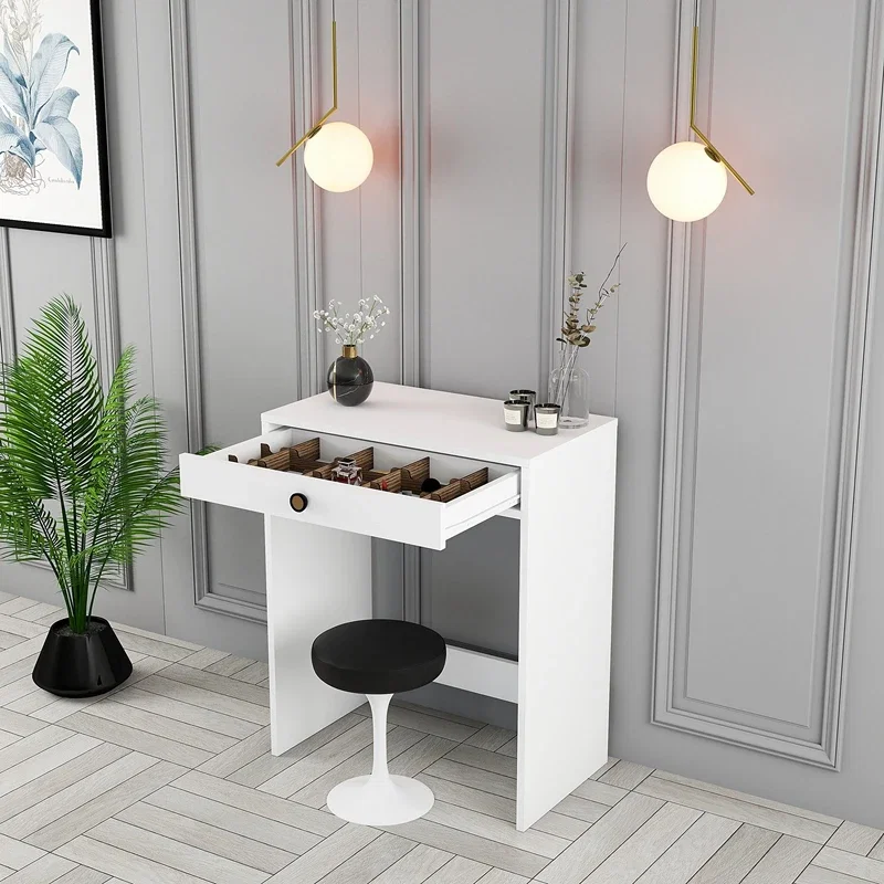Masa de machiaj alba, cu sertar, design modern, 70 cm [1]
