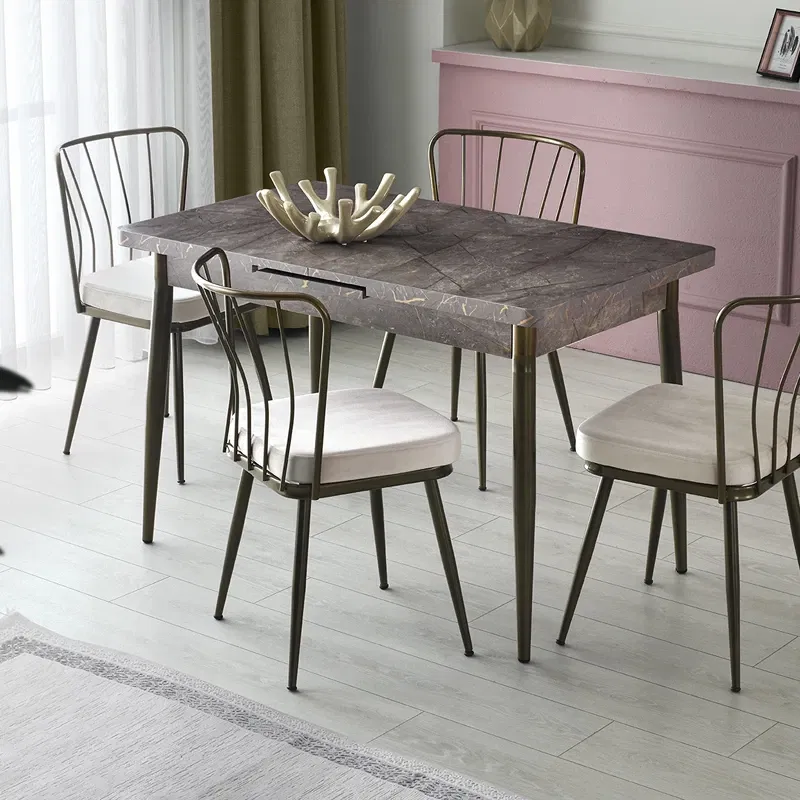 Masa extensibila Ay, mink cu picioare metalice, 120x75 cm [0]