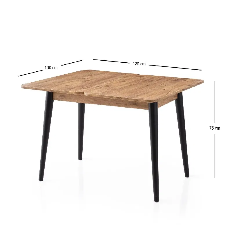 Masa extensibila Dolunay, pin atlantic, picioare metalice, 100x75 cm [1]