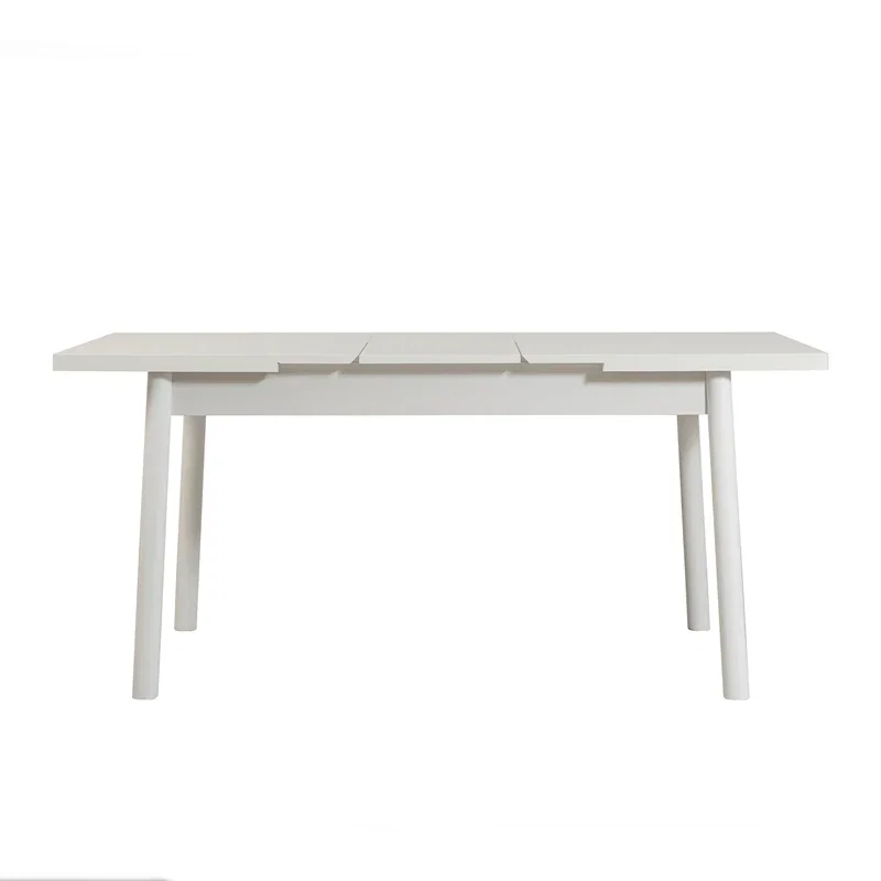 Masa extensibila Santiago, alba, cu picioare din lemn, 120-153 cm [3]