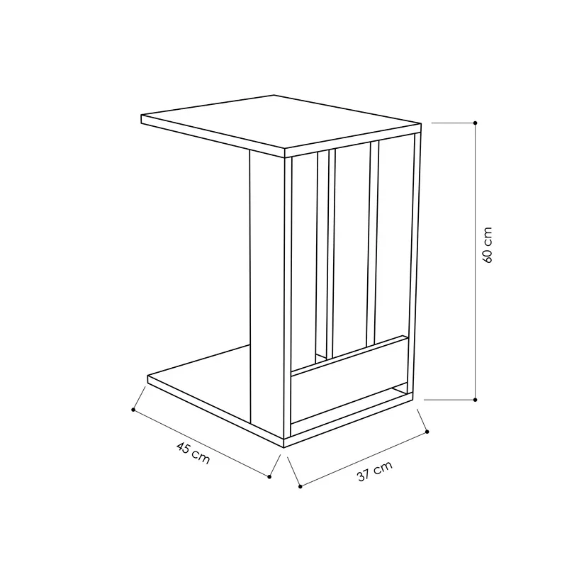 Masa laterala Edi, antracit cu spatiu de depozitare, design modern [1]