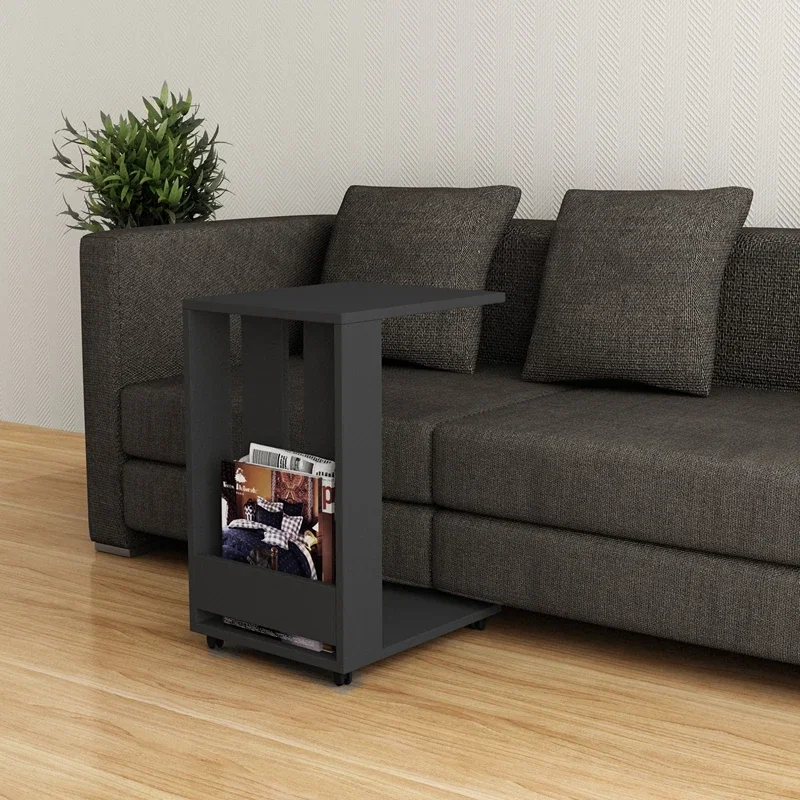 Cele mai noi - Masa laterala Edi, antracit cu spatiu de depozitare, design modern