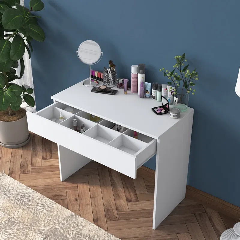 Masa machiaj alba, compartimentare practica si eleganta 90x76,8 cm [1]
