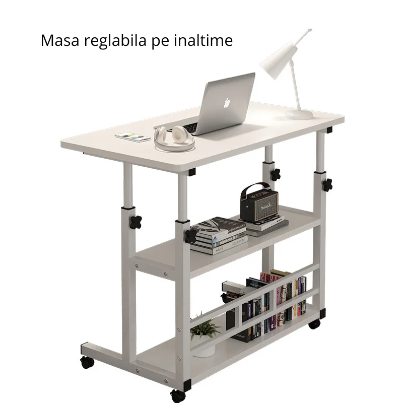Masa multifunctionala reglabila pentru laptop, pat si birou cu raft [11]