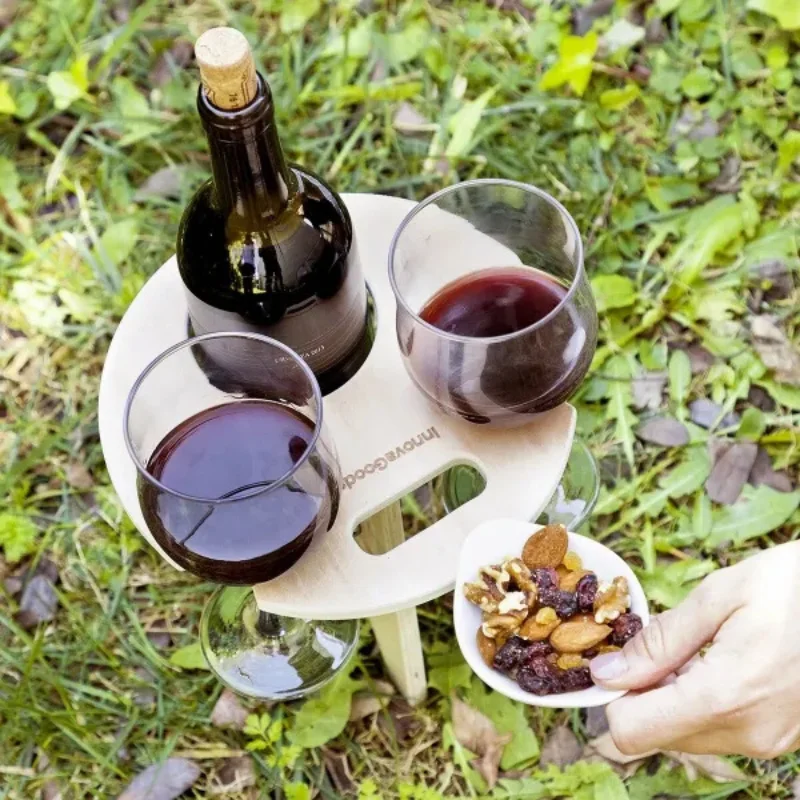 Cadouri pentru Iubit - Masa Pliabila de Picnic cu Suport pentru Sticla si Pahare