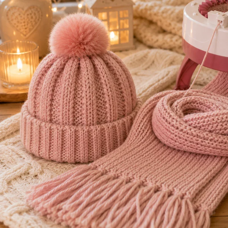 Masina de tricotat DIY, manuala, cu ace si fire incluse [2]