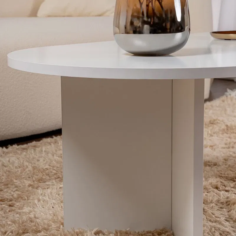 Masuta cafea alba eleganta si functionala Sable 119x39.8 cm [3]