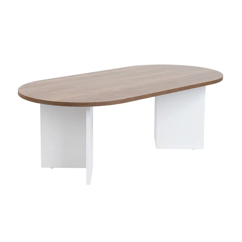 Masuta cafea Sable nuc alb, stil modern cu finisaj rafinat 119x39,8 cm [1]