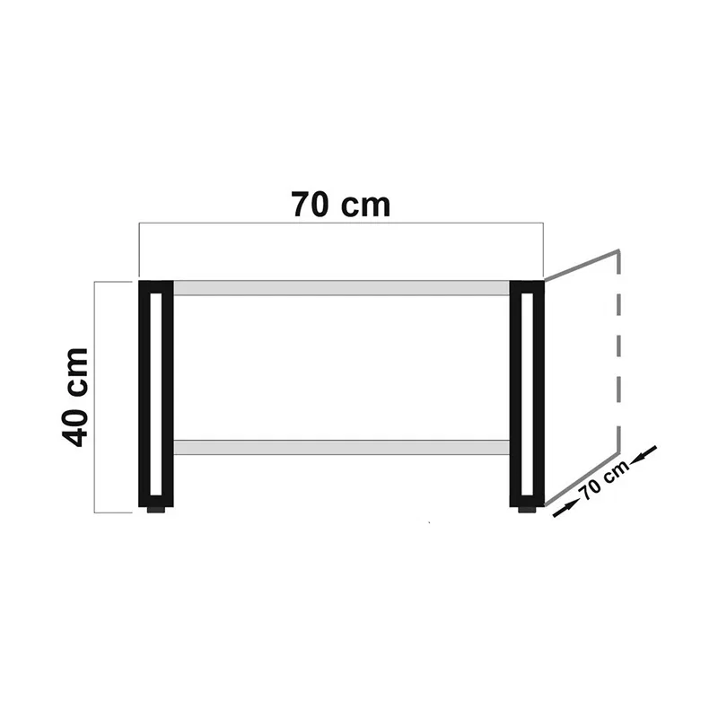 Masuta de cafea Cosmo Arena, stejar Atlantic, neagra, cu doua niveluri, 70 cm [3]