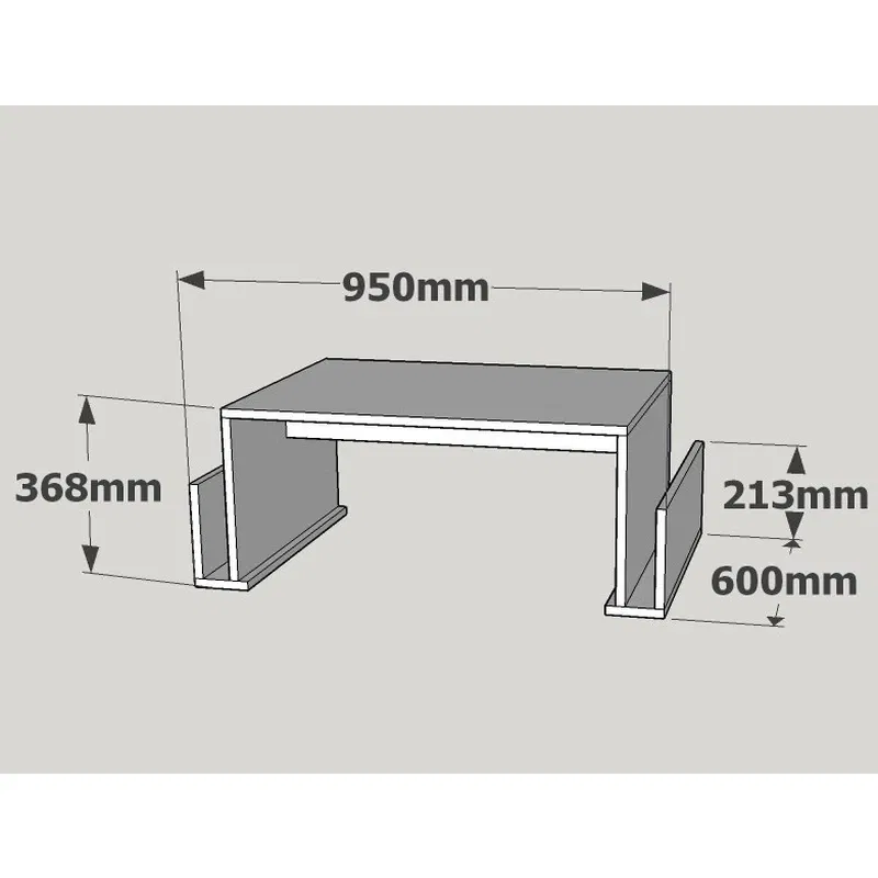 Masuta de cafea nuc, design modern, compartimentata [3]