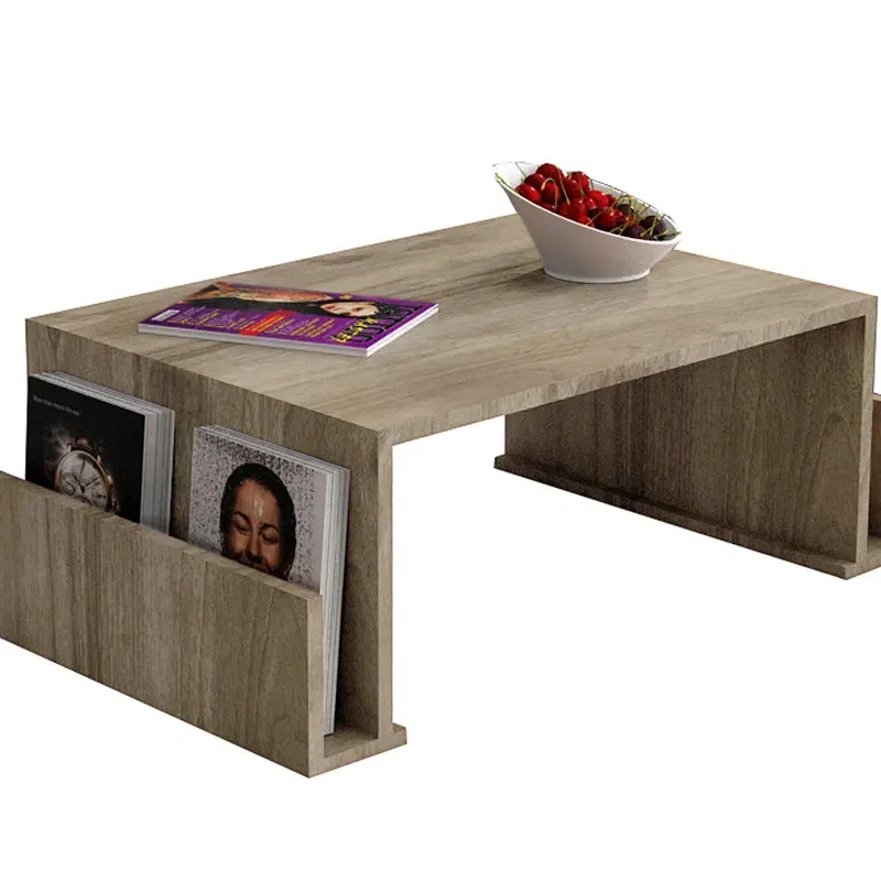 Masuta de cafea nuc, design modern, compartimentata [2]