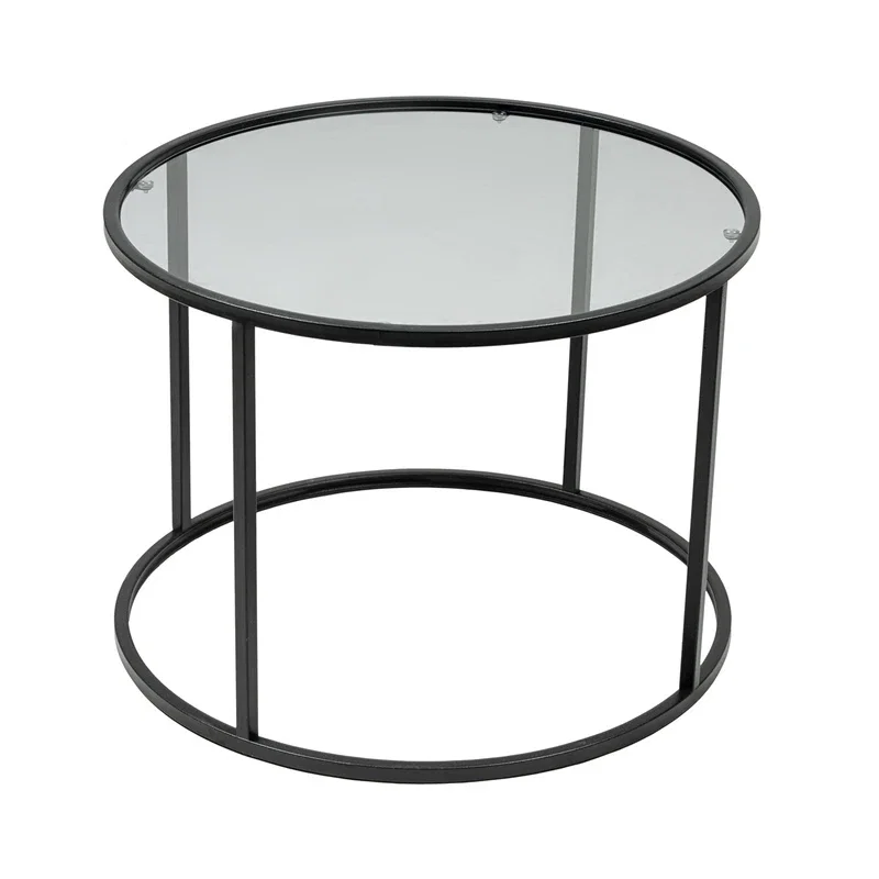 Masuta de cafea Startis neagra, design industrial, blat din sticla [4]