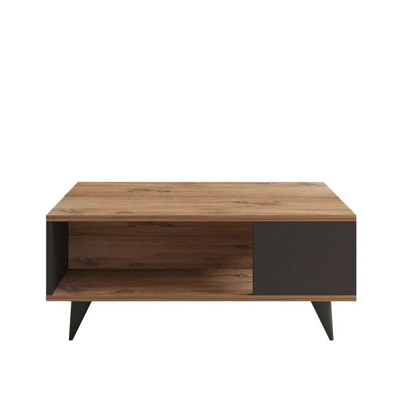 Masuta de cafea Yuka, nuc si negru, design modern, 90 cm [3]