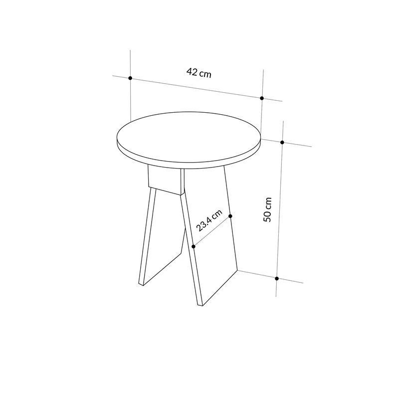 Masuta laterala Chen, alba, cu design minimalist, 42 cm [2]