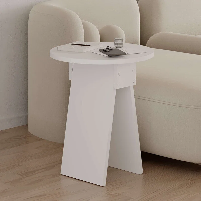 Masuta laterala Chen, alba, cu design minimalist, 42 cm [6]