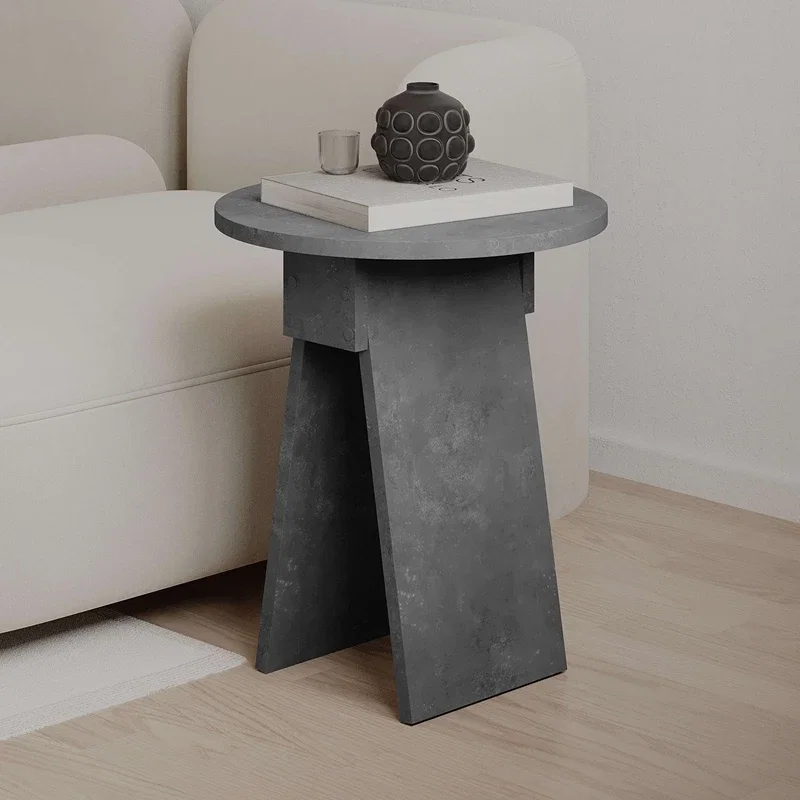 Masuta laterala Chen, gri retro, cu design modern, 42 cm [5]