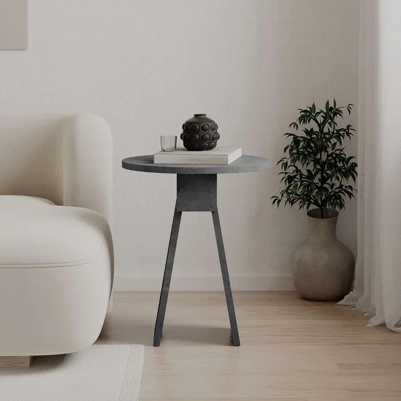 Masuta laterala Chen, gri retro, cu design modern, 42 cm [6]