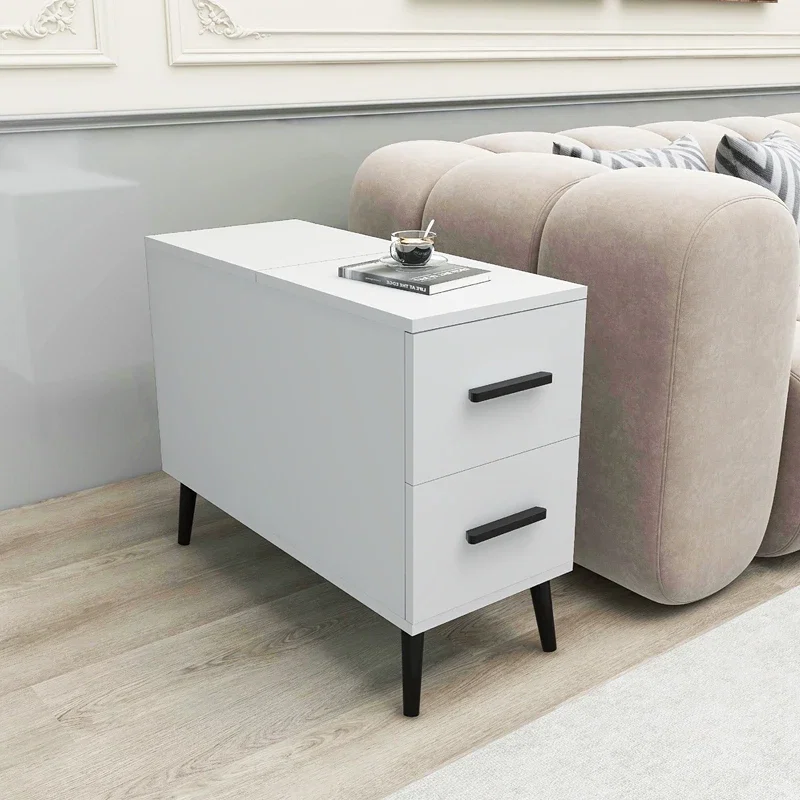 Masuta laterala Island Alba cu doua sertare si stil minimalist [1]