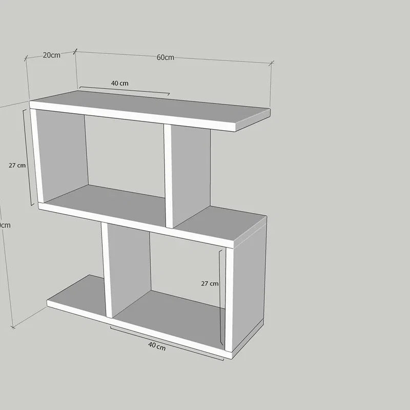 Masuta laterala Life antracit, cu raft deschis si design minimalist [3]