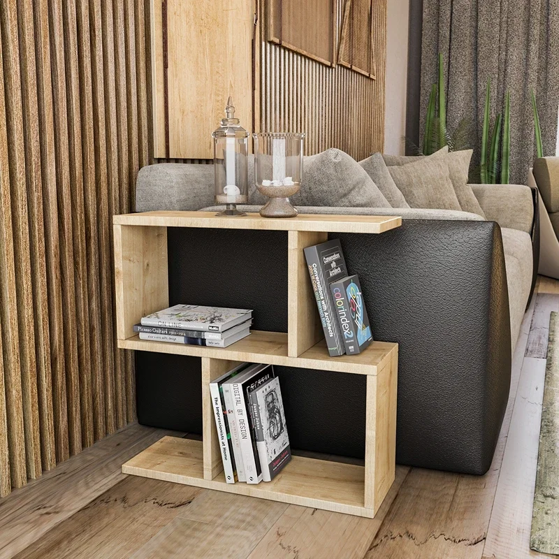 Masuta laterala Life stejar, cu raft deschis si design modern [0]