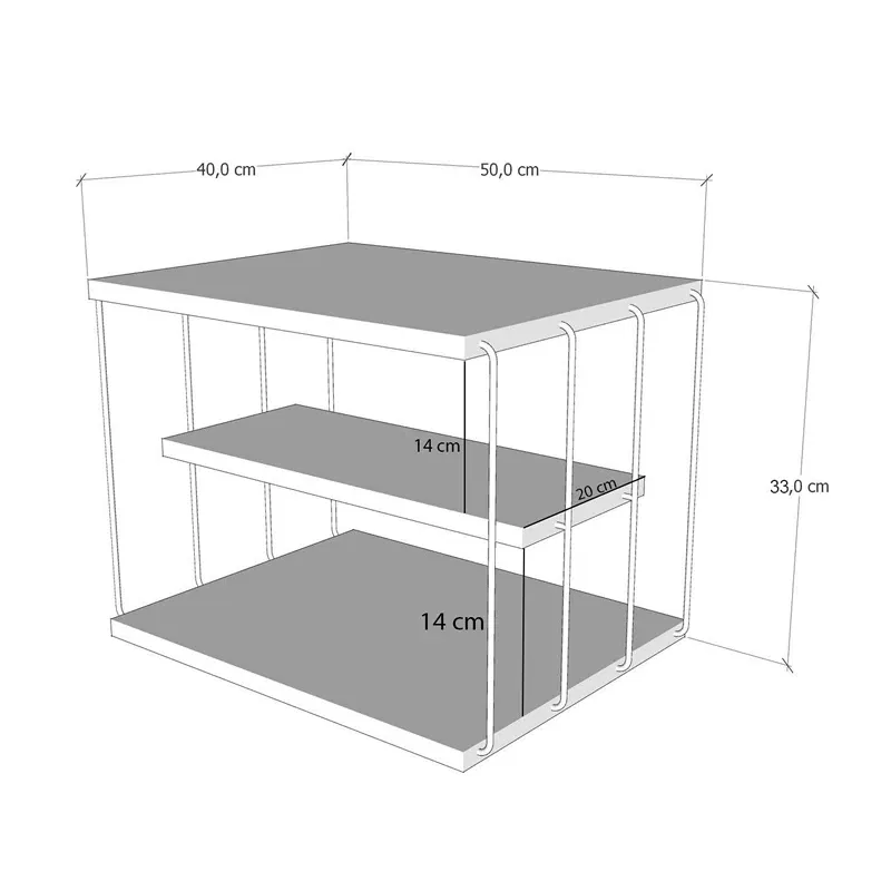 Masuta laterala Lifon pin atlantic, negru, cu design modern si structura metalica [3]