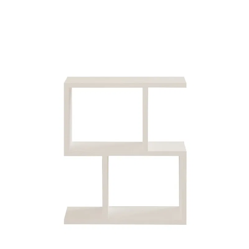 Masuta laterala Zet, alb, multifunctionala, cu 2 rafturi, 45 cm [4]