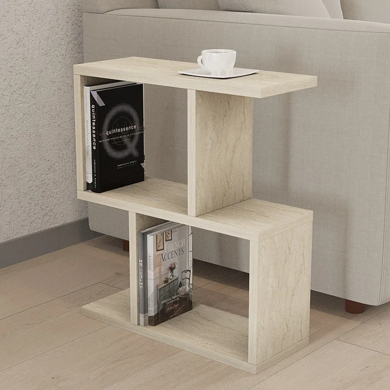 Masuta laterala Zet, design compact, finisaj travertin, multifunctionala, 45 cm [2]