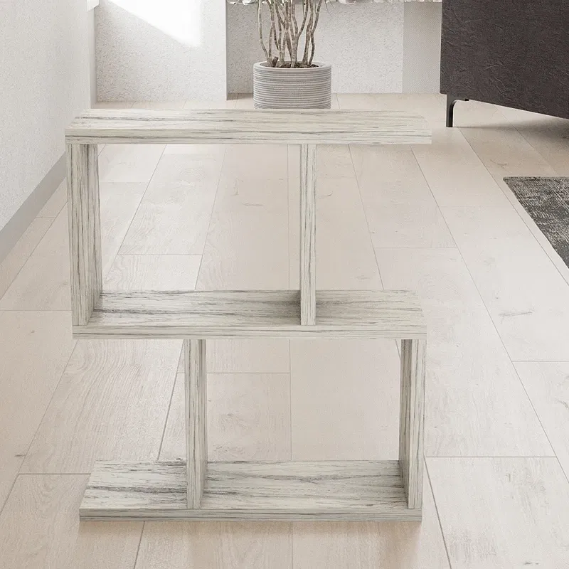 Masuta laterala Zet, design modern, finisaj marmura freesia, multifunctionala, 45 cm [3]