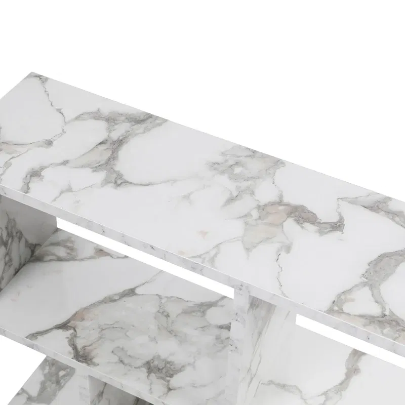 Masuta multifunctionala Life Alb & Marmura cu spatiu de depozitare [5]