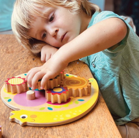 Melcul didactic jucarie din lemn educativa, 7 piese [0]