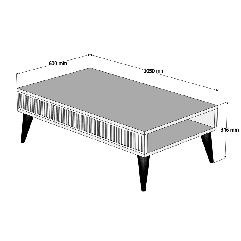 Milan - Walnut, BlackMasuta de cafea Milan, design modern, finisaj nuc si blat negru, 105 cm [1]