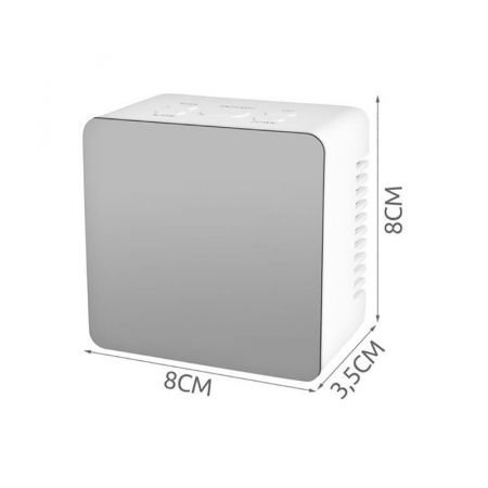 Mini ceas desteptator LED cu termometru si oglinda, patrat [6]