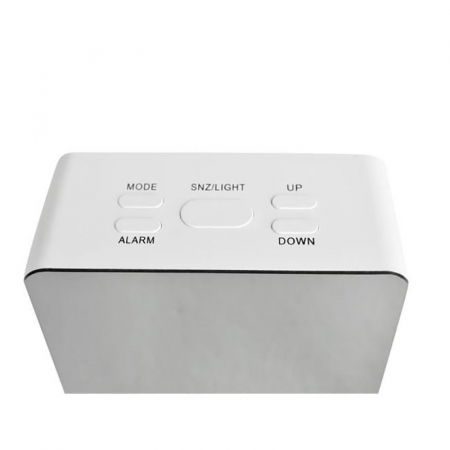 Mini ceas desteptator LED cu termometru si oglinda, patrat [3]