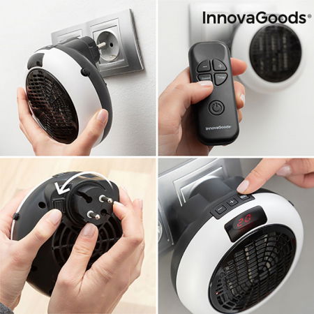 Mini radiator ceramic de priza cu termostrat reglabil si telecomanda [4]