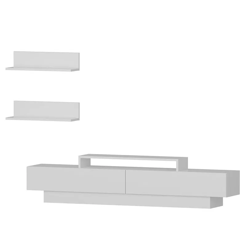 Mobilier TV alb cu rafturi si depozitare Lucca 180 cm [2]