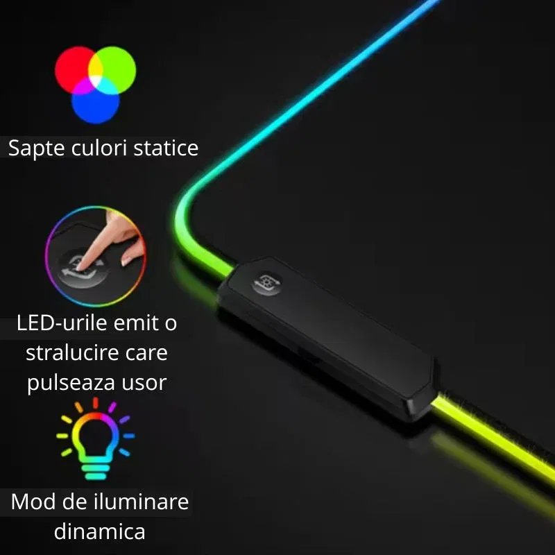 Mouse pad gaming RGB XXL cu iluminare LED [6]