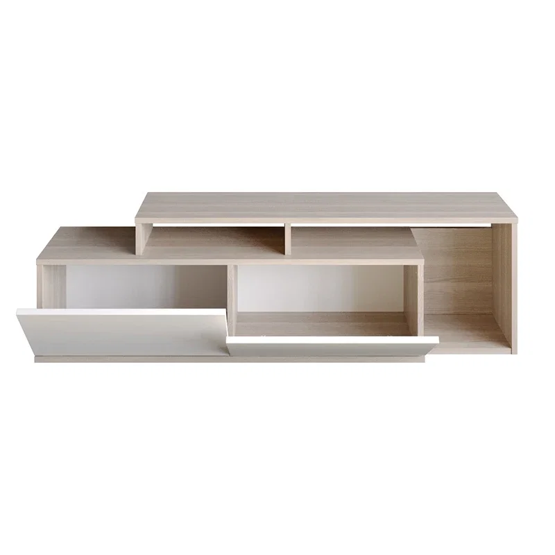 Comoda TV, alb-cordoba, 150 cm, rafturi multiple, stil contemporan [1]