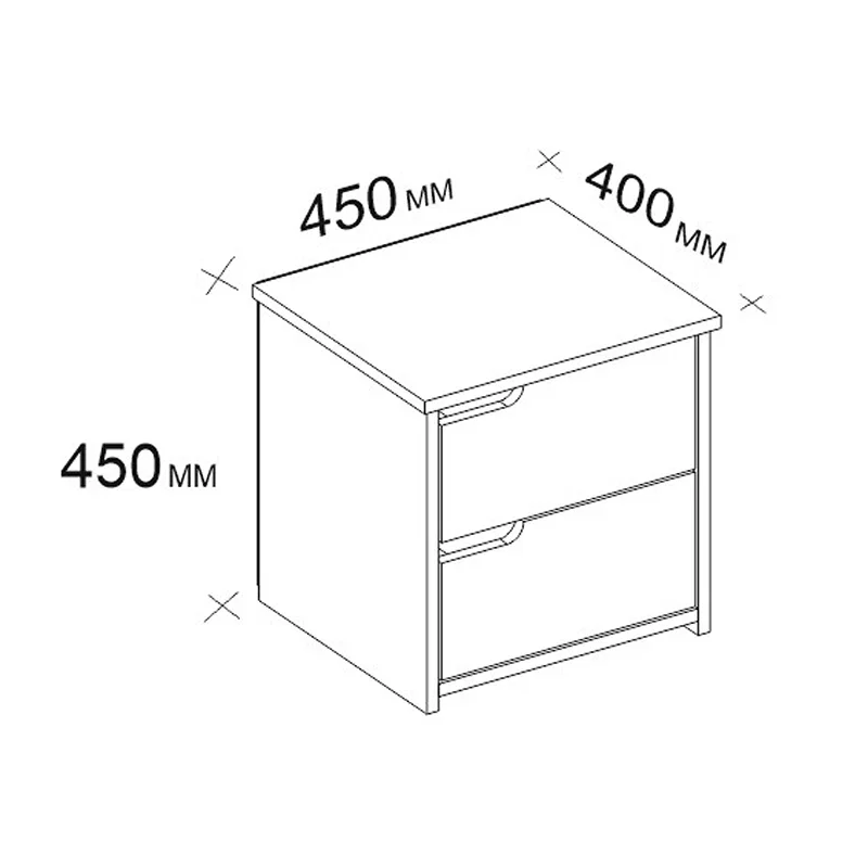 Noptiera alba cu 2 sertare, design minimalist, 45x45 cm [2]