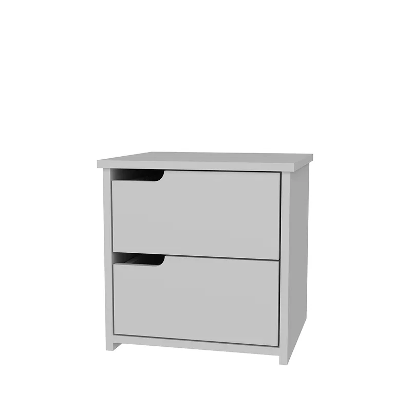 Noptiera alba cu 2 sertare, design minimalist, 45x45 cm [1]