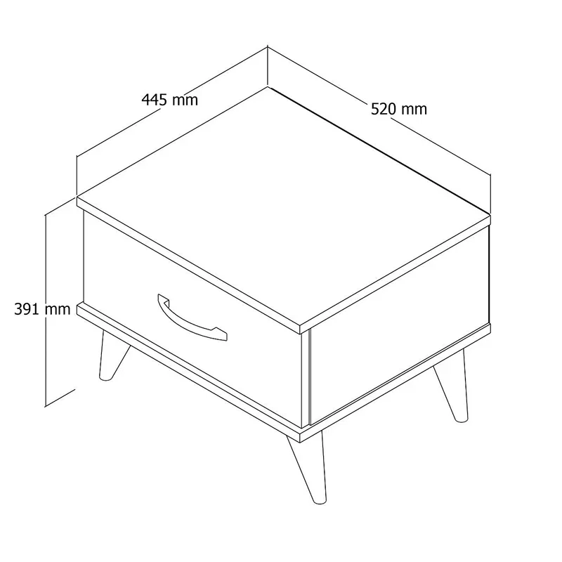 Noptiera alba, design minimalist, un sertar spatios [4]