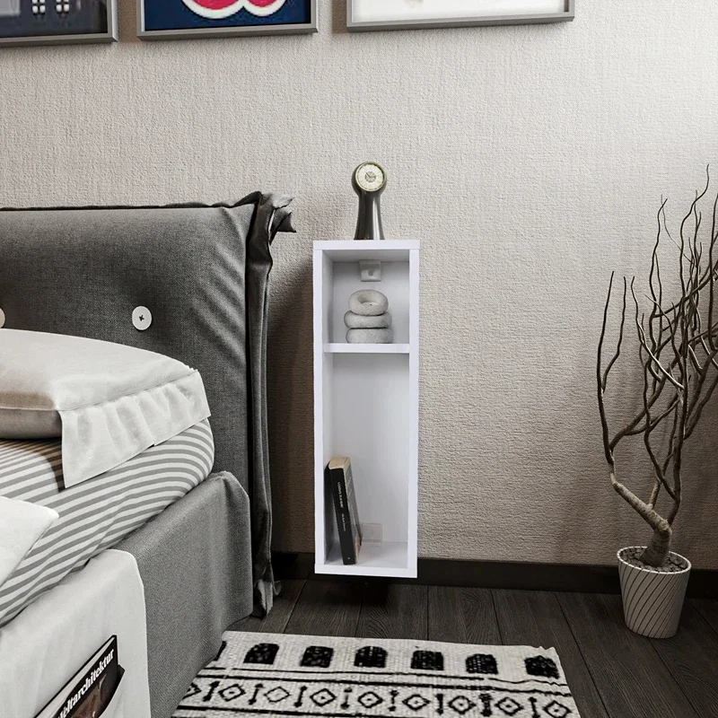 Cele mai noi - Noptiera alba suspendata, design compact, organizare dormitor, 65 cm