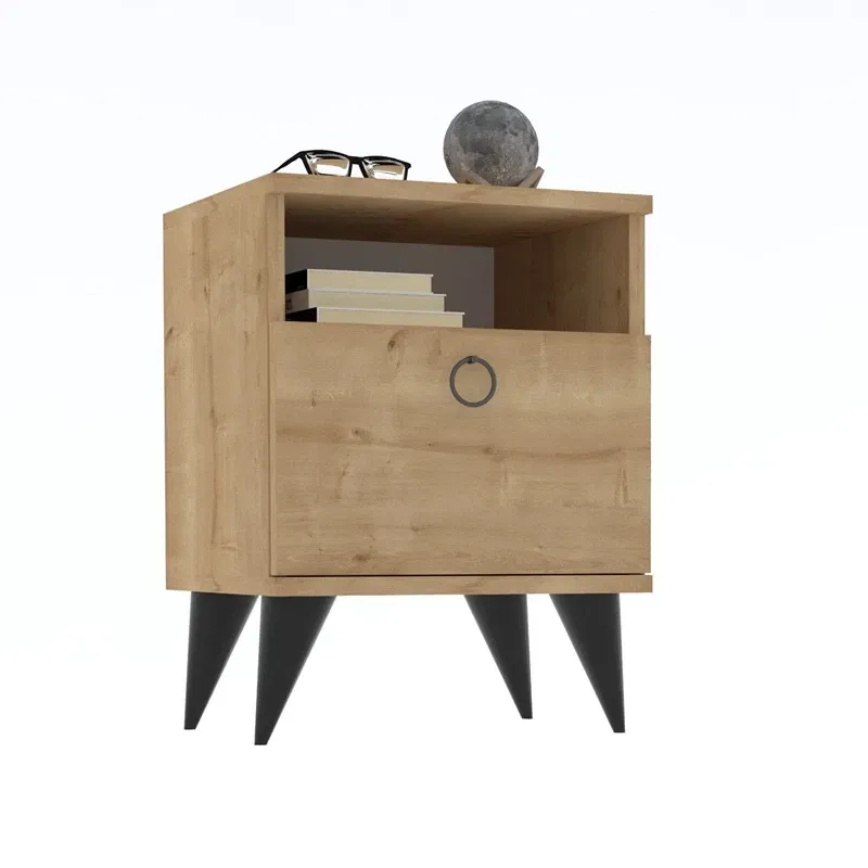 Noptiera Barlo, safir, cu picioare metalice, design modern, 40x50 cm [1]