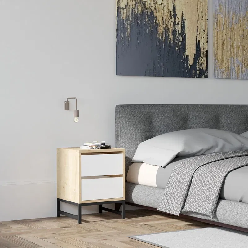 Noptiera Cefalu, alb safir, cu cadru metalic, 40x55 cm [1]