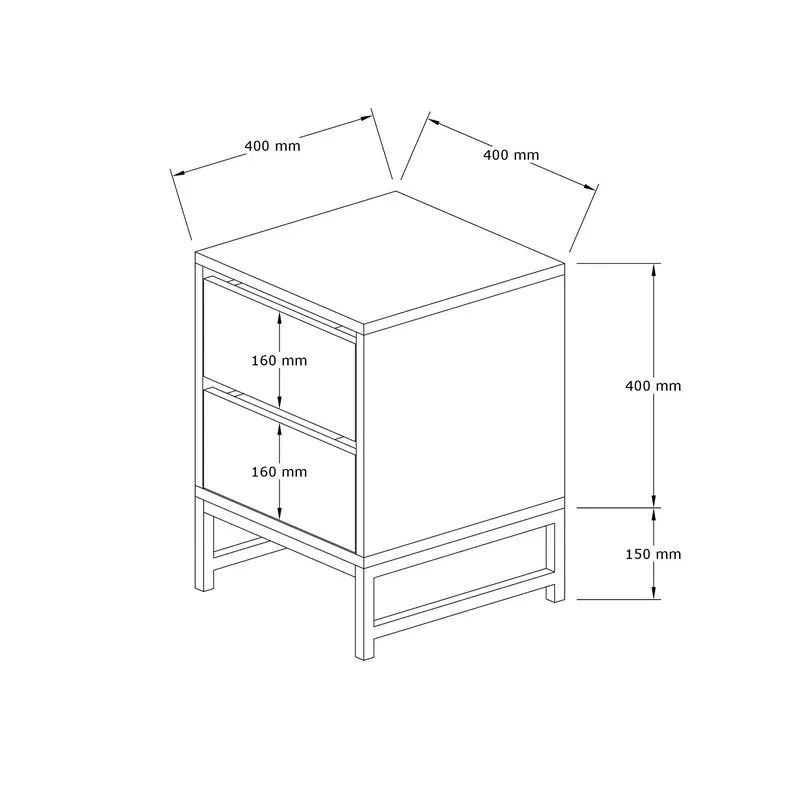Noptiera Cefalu, alb safir, cu cadru metalic, 40x55 cm [4]