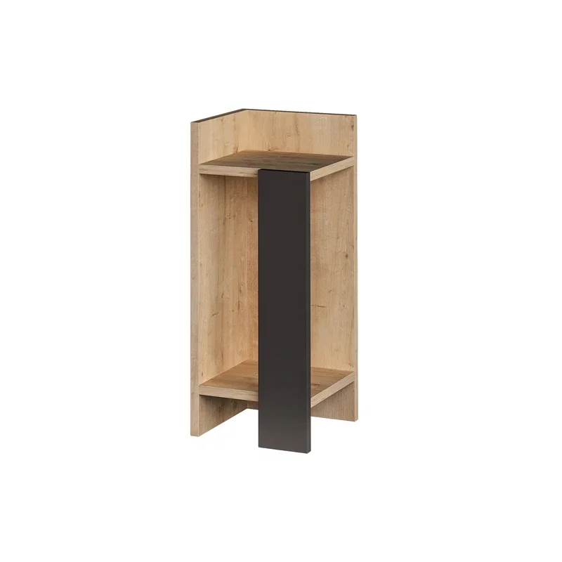 Noptiera Elos, stejar, antracit, cu rafturi si design compact, 25 cm [2]