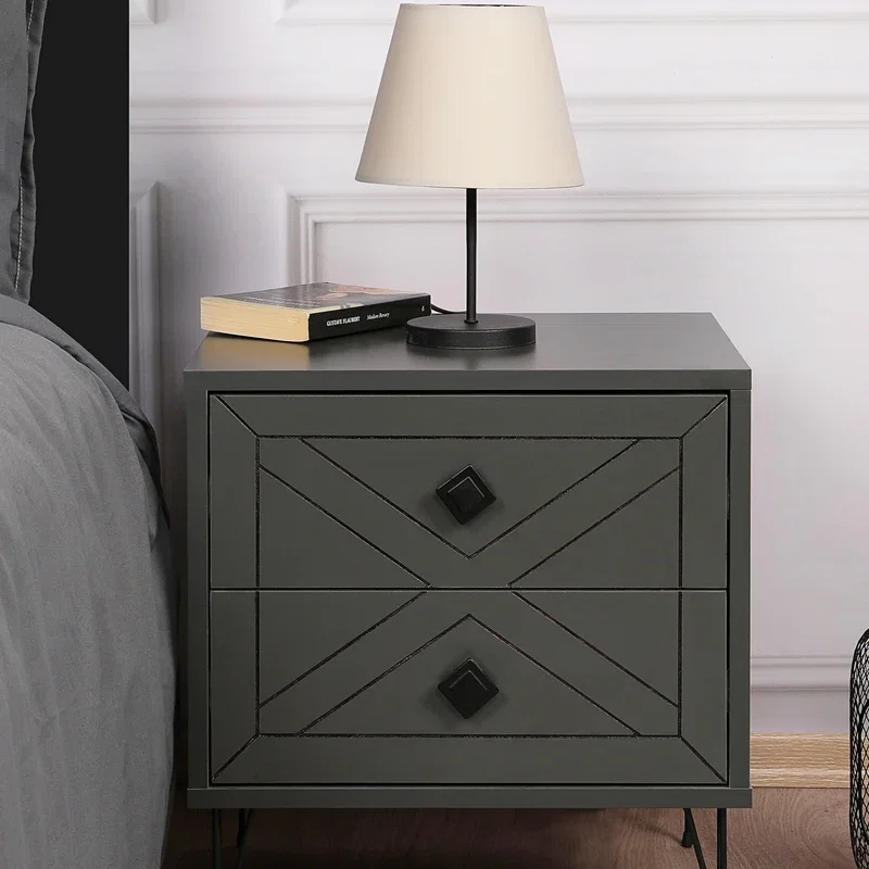 Noptiera Luna antracit cu design modern si spatiu de depozitare [0]