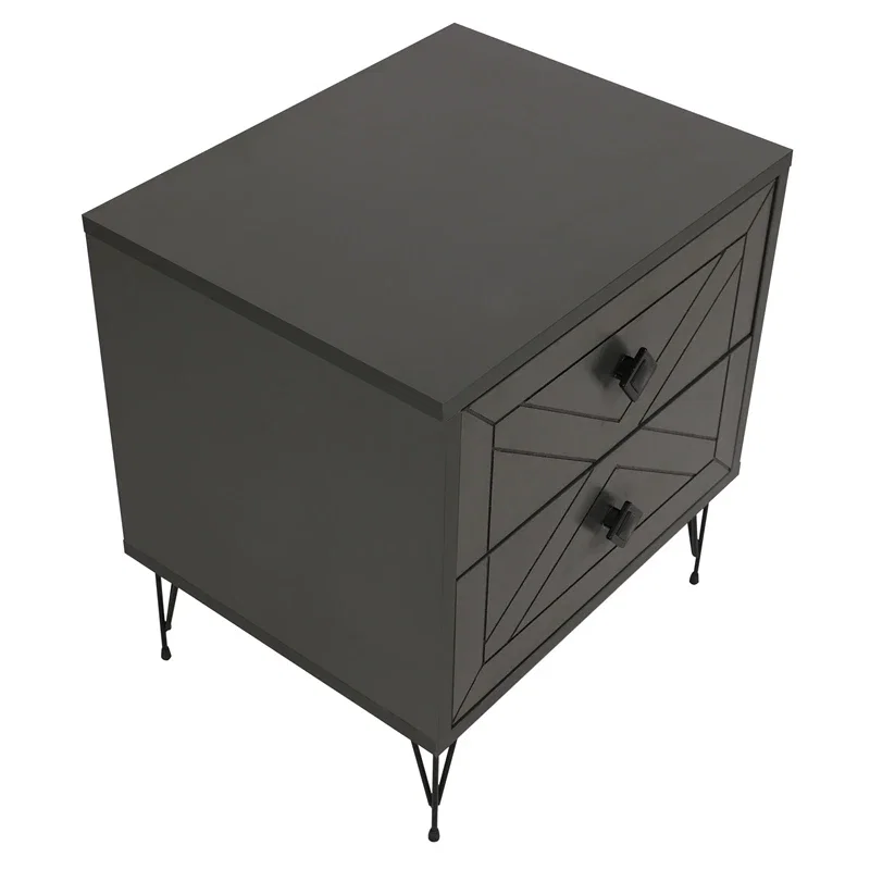 Noptiera Luna antracit cu design modern si spatiu de depozitare [8]