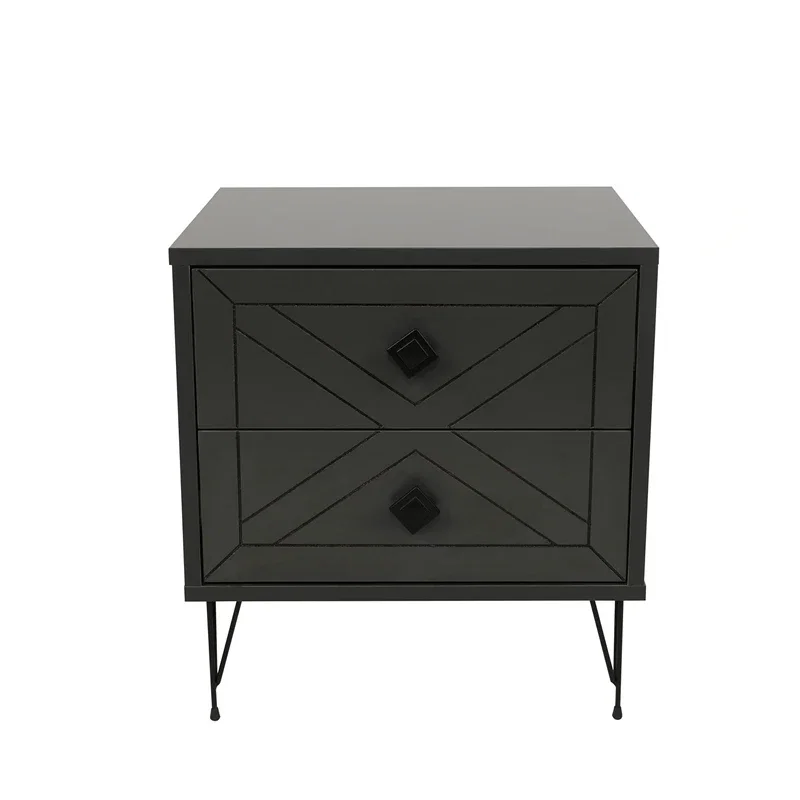 Noptiera Luna antracit cu design modern si spatiu de depozitare [9]